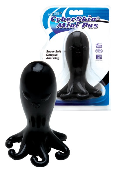 Черная  анальная втулка в виде осьминога - 15 см. - Dream Toys