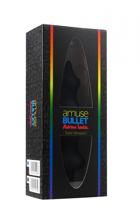 Чёрная анальная виброёлочка BULLET AMUSE - 12 см. - Adrien Lastic