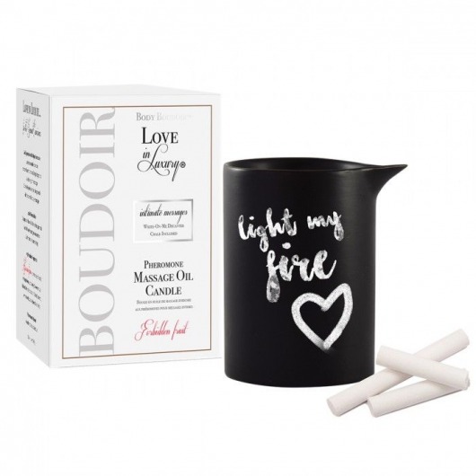 Массажная свеча с феромонами Love In Luxury Seduced Pheromone Soy Massage Candle Forbidden Fruit - 154 мл. - Love in Luxury - купить с доставкой в Москве