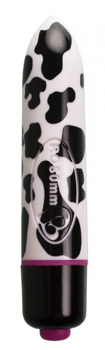 Мини-вибратор с принтом шкуры коровы RO-80MM 7-SPEED COW PRINT - 8 см. - Rocks-Off