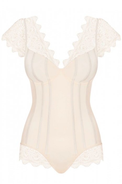 Боди Moketta с сетчатыми вставками и коротенькими рукавчиками - Obsessive купить с доставкой