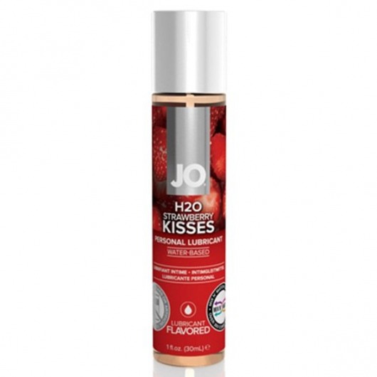 Смазка с ароматом клубники JO Flavored Strawberry Kiss - 30 мл. - System JO - купить с доставкой в Москве