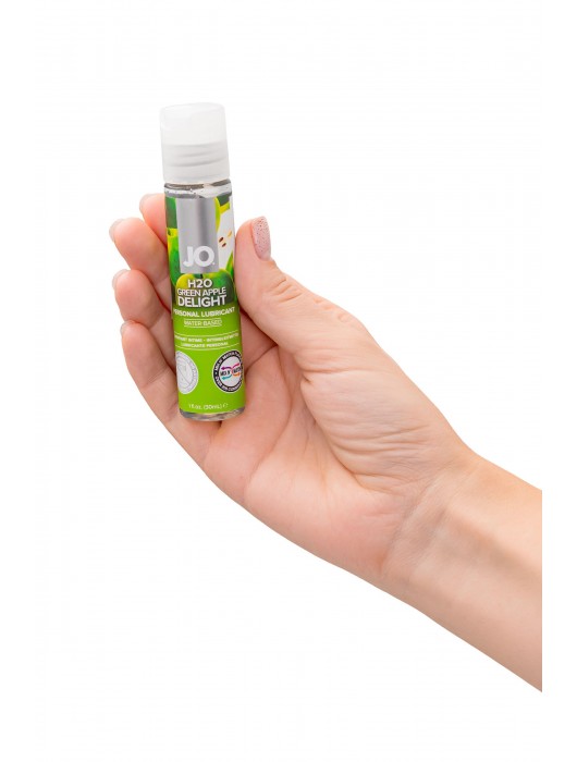Смазка с ароматом яблока JO Flavored  Green Apple H2O - 30 мл. - System JO - купить с доставкой в Москве