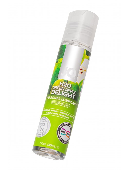 Смазка с ароматом яблока JO Flavored  Green Apple H2O - 30 мл. - System JO - купить с доставкой в Москве