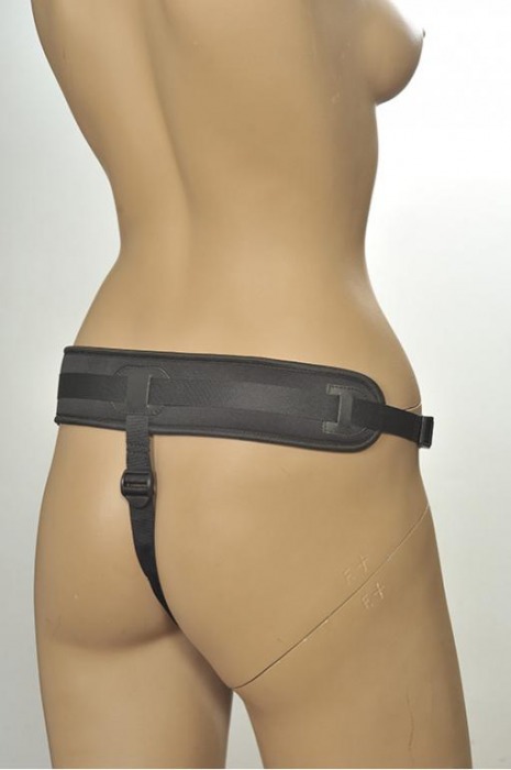 Чёрные трусики с плугом Kanikule Strap-on Harness Anatomic Thong - Kanikule - купить с доставкой в Москве