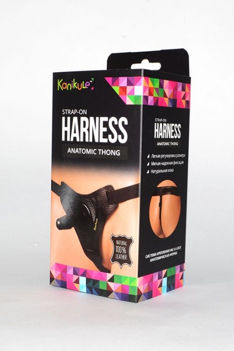 Кожаные трусики с плугом Kanikule Leather Strap-on Harness Anatomic Thong - Kanikule - купить с доставкой в Москве