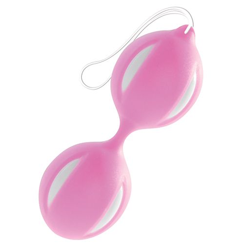 Розово-белые вагинальные шарики - White Label