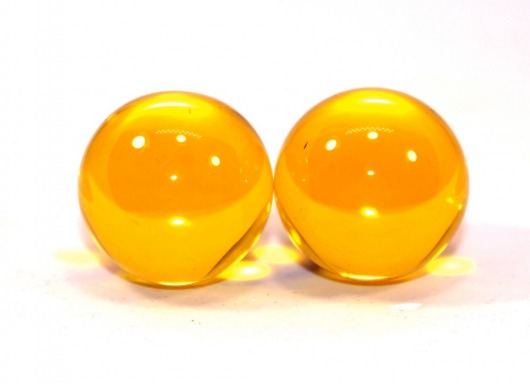 Желтые вагинальные шарики в силиконовой оболочке - White Label