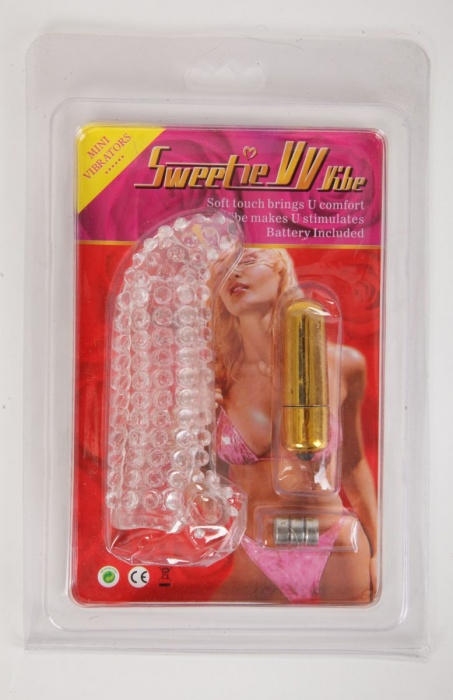 Закрытая вибронасадка с загнутым кончиком и пупырышками - White Label - в Москве купить с доставкой