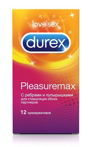 Рельефные презервативы с точками и рёбрами Durex Pleasuremax - 12 шт. - Durex - купить с доставкой в Москве