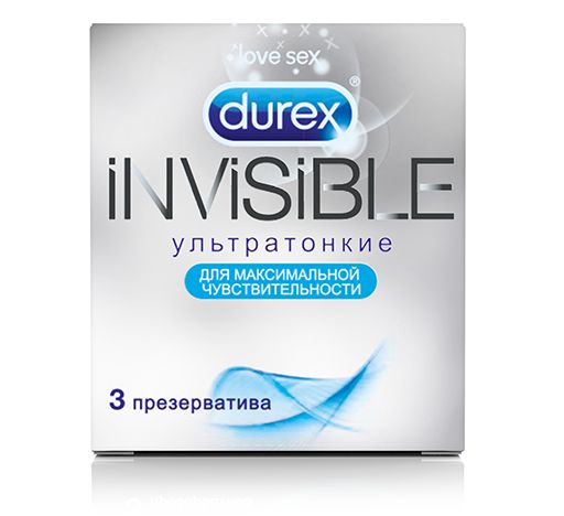 Ультратонкие презервативы Durex Invisible - 3 шт. - Durex - купить с доставкой в Москве