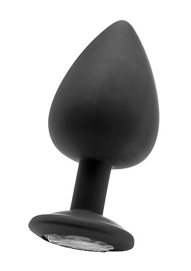Чёрная анальная пробка Extra Large Diamond Butt Plug - 9,3 см. - Shots Media BV - купить с доставкой в Москве