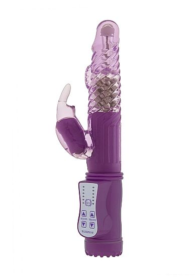 Фиолетовый вибратор Vibrating Rabbit с клиторальным отростком - 22 см. - Shots Media BV