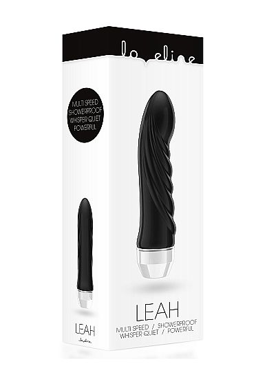 Чёрный вибратор со складочками Leah - 15 см. - Shots Media BV