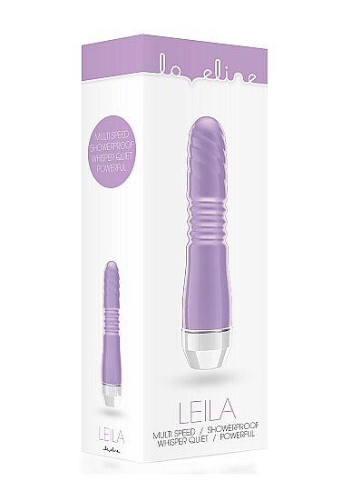 Фиолетовый вибратор Leila с рёбрышками посередине - 15 см. - Shots Media BV