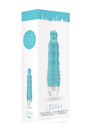 Бирюзовый сужающийся кверху вибратор Lirah - 15 см. - Shots Media BV