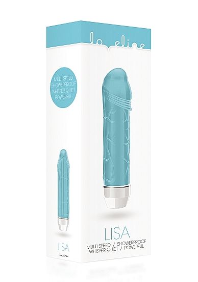 Бирюзовый фаллический вибратор Lisa - 14,7 см. - Shots Media BV