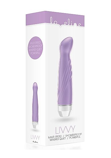 Фиолетовый вибратор Livvy со скошенной головкой - 15,5 см. - Shots Media BV