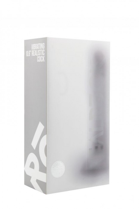 Прозрачный вибратор-реалистик Vibrating Realistic Cock 10  With Scrotum - 27 см. - Shots Media BV
