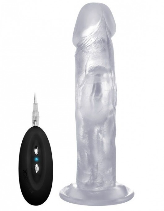 Прозрачный вибратор-реалистик Vibrating Realistic Cock 8  - 20 см. - Shots Media BV