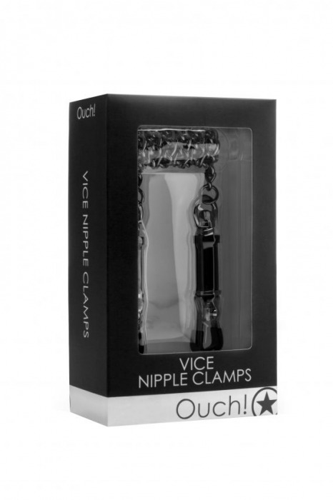 Чёрные зажимы для сосков Vice Nipple Clamps - Shots Media BV - купить с доставкой в Москве