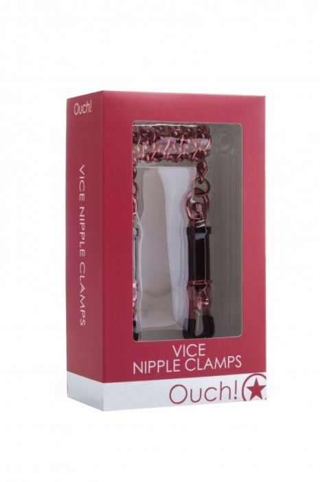 Красные зажимы для сосков Vice Nipple Clamps - Shots Media BV - купить с доставкой в Москве