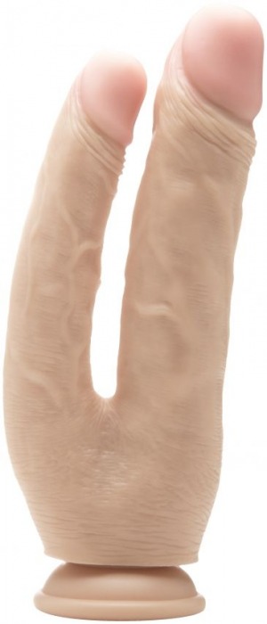 Телесный анально-вагинальный фаллоимитатор Realistic Double Cock 10 Inch - 25,5 см. - Shots Media BV