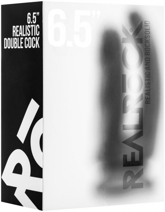 Чёрный анально-вагинальный фаллоимитатор Realistic Double Cock 6,5 Inch - 16,5 см. - Shots Media BV