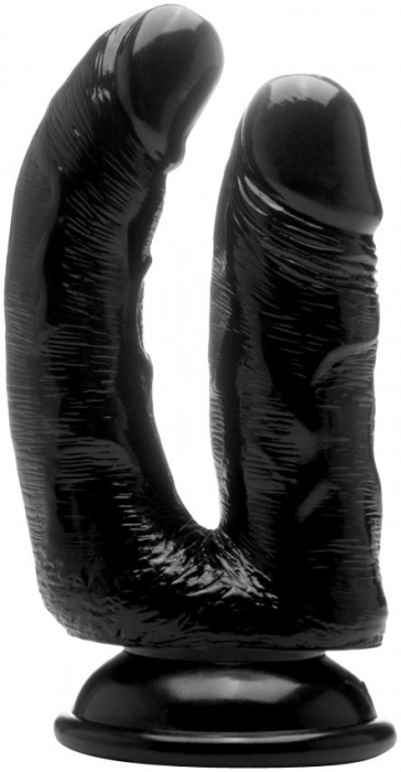 Чёрный анально-вагинальный фаллоимитатор Realistic Double Cock 6,5 Inch - 16,5 см. - Shots Media BV