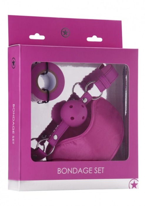 Комплект розовых аксессуаров для бандажа Bondage Set - Shots Media BV - купить с доставкой в Москве