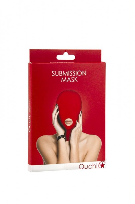 Красная маска на голову с прорезью для рта Submission Mask - Shots Media BV - купить с доставкой в Москве