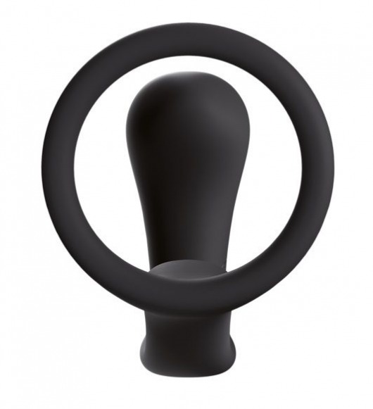 Чёрное эрекционное кольцо с анальной пробкой Bootie Ring - Fun Factory - в Москве купить с доставкой