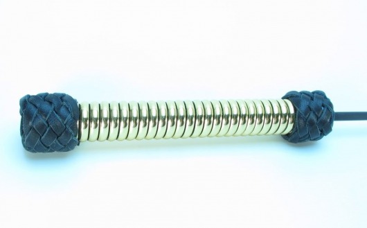 Чёрный королевский стек с золотистой рукоятью - 76 см. - БДСМ Арсенал - купить с доставкой в Москве