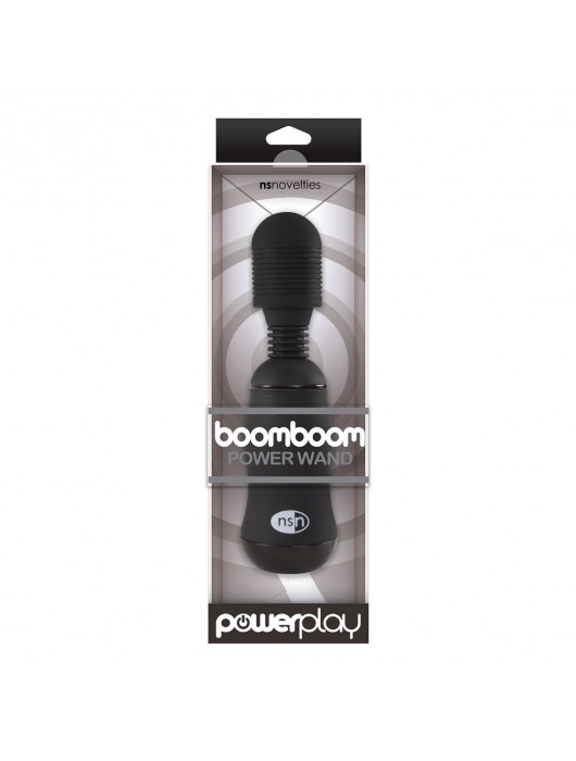 Чёрный вибромассажёр для эрогенных зон BoomBoom Power Wand - 18 см. - NS Novelties