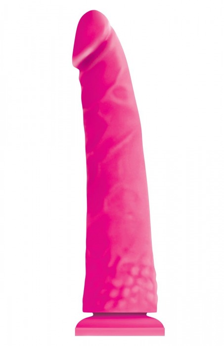 Розовый фаллоимитатор без мошонки Pleasures Thin 8 Dildo - 20 см. - NS Novelties