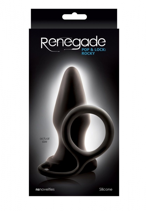 Эрекционное кольцо с анальной пробкой Pop   Lock Rocky - NS Novelties - в Москве купить с доставкой