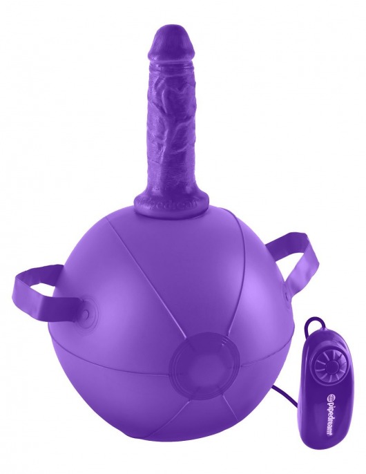 Фиолетовый надувной мяч с вибронасадкой Vibrating Mini Sex Ball - 15,2 см. - Pipedream - купить с доставкой в Москве