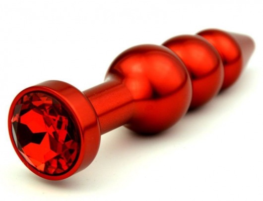 Красная анальная ёлочка с красным кристаллом - 11,2 см. - 4sexdreaM - купить с доставкой в Москве