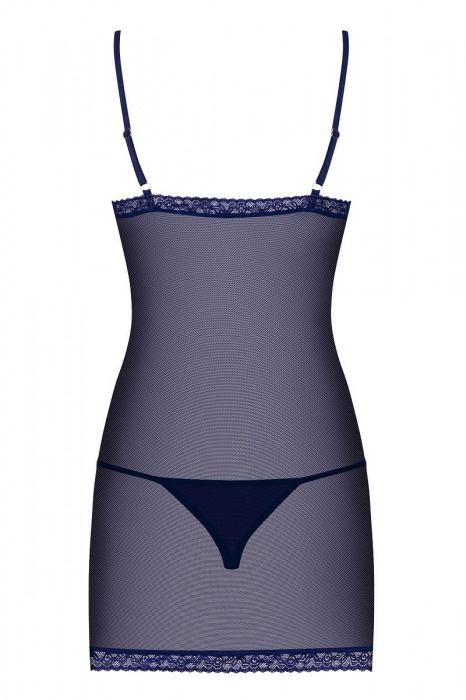 Фиолетовая полупрозрачная сорочка Suella с нежным кружевом и украшением на лифе - Obsessive купить с доставкой