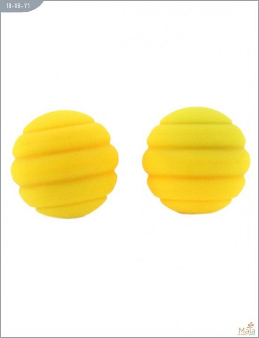 Металлические шарики Twistty с жёлтым силиконовым покрытием - Maia