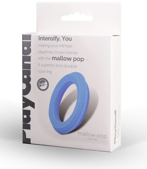 Гладкое эрекционное кольцо голубого цвета Mallow Pop - Seven Creations - в Москве купить с доставкой
