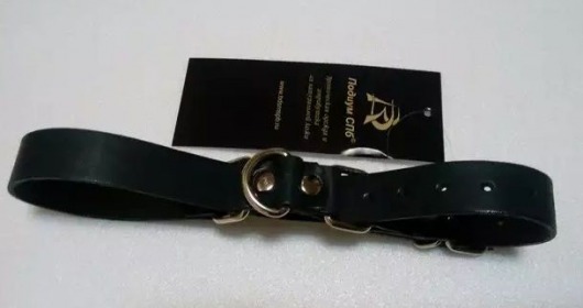Чёрные ременные наручники с полукольцом - Подиум - купить с доставкой в Москве