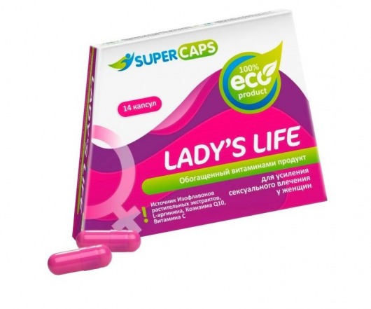 Возбуждающие капсулы Ladys Life - 14 капсул (0,35 гр.) - SuperCaps - купить с доставкой в Москве