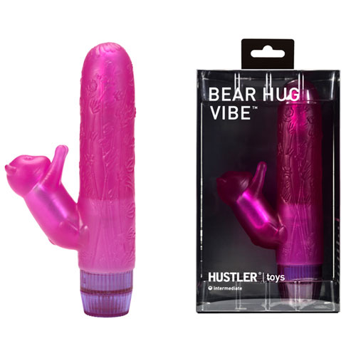 Вибратор с мишкой-стимулятором клитора BEAR HUG VIBE - 18 см. - Hustler