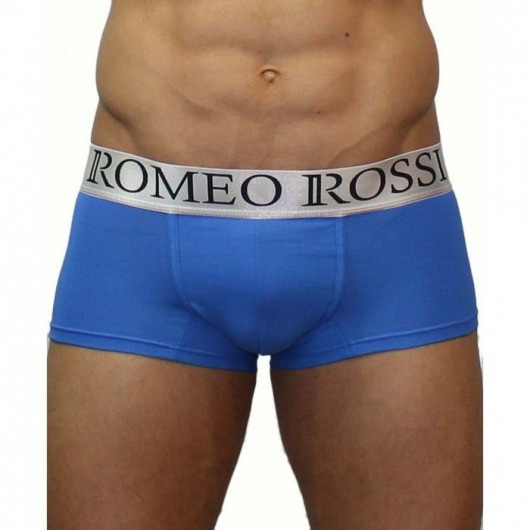 Голубые трусы-хипсы с серебристым поясом - Romeo Rossi купить с доставкой