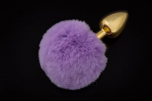 Маленькая золотистая пробка с пушистым фиолетовым хвостиком - Пикантные штучки