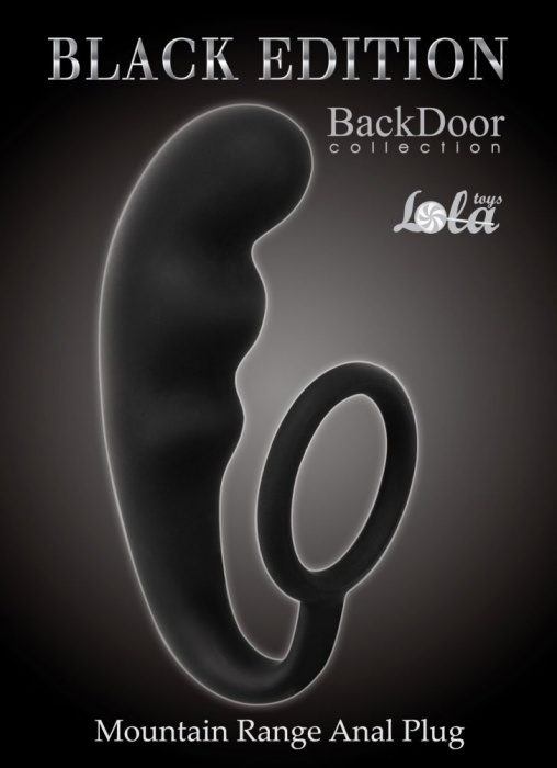 Чёрное эрекционное кольцо с анальным стимулятором Mountain Range Anal Plug - Lola Games - в Москве купить с доставкой