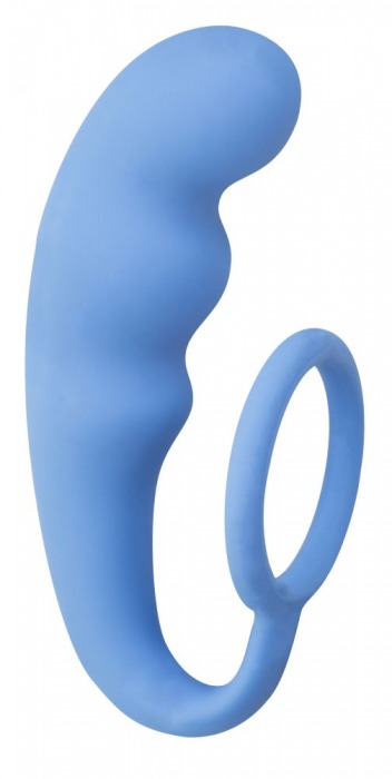 Голубое эрекционное кольцо с анальным стимулятором Mountain Range Anal Plug - Lola Games - в Москве купить с доставкой