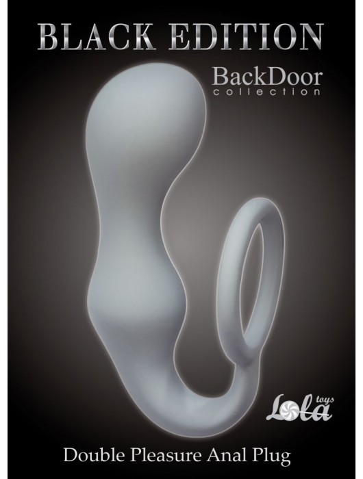 Серое эрекционное кольцо с анальной пробкой Double Pleasure Anal Plug - Lola Games - в Москве купить с доставкой