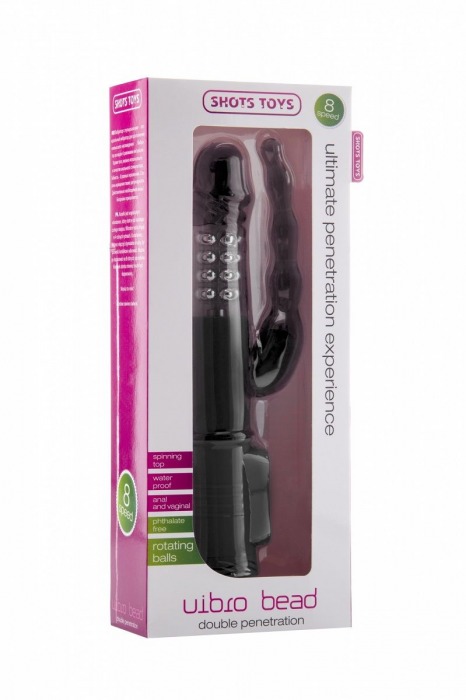 Чёрный анально-вагинальный вибратор Vibro Bead - 22,6 см. - Shots Media BV